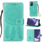 For Samsung Galaxy Note20 Ultra Dream Catcher Printing Horizontal Flip Leather Case with Holder & Card Slots & Wallet & Lanyard(Green) - 1