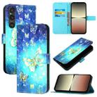 For Sony Xperia 1 V 3D Painting Horizontal Flip Leather Phone Case(Golden Butterfly) - 1