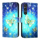 For Sony Xperia 1 V 3D Painting Horizontal Flip Leather Phone Case(Golden Butterfly) - 2