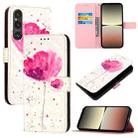 For Sony Xperia 1 V 3D Painting Horizontal Flip Leather Phone Case(Flower) - 1