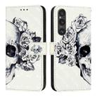 For Sony Xperia 1 V 3D Painting Horizontal Flip Leather Phone Case(Skull) - 2