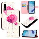 For Sony Xperia 5 IV 3D Painting Horizontal Flip Leather Phone Case(Flower) - 1