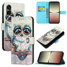 For Sony Xperia 5 V 3D Painting Horizontal Flip Leather Phone Case(Grey Owl) - 1