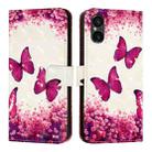 For Sony Xperia 5 VI 3D Painting Horizontal Flip Leather Phone Case(Rose Butterfly) - 2