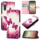 For Sony Xperia 10 V 3D Painting Horizontal Flip Leather Phone Case(Rose Butterfly) - 1