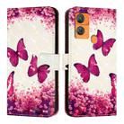 For Oukitel C33 3D Painting Horizontal Flip Leather Phone Case(Rose Butterfly) - 2