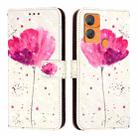 For Oukitel C33 3D Painting Horizontal Flip Leather Phone Case(Flower) - 2