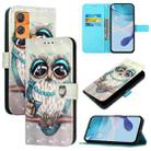 For Oukitel C33 3D Painting Horizontal Flip Leather Phone Case(Grey Owl) - 1