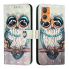 For Oukitel C33 3D Painting Horizontal Flip Leather Phone Case(Grey Owl) - 2