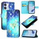 For Oukitel C35 / C36 3D Painting Horizontal Flip Leather Phone Case(Golden Butterfly) - 1