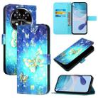 For Oukitel C37 3D Painting Horizontal Flip Leather Phone Case(Golden Butterfly) - 1