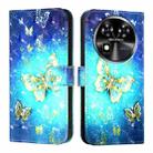 For Oukitel C37 3D Painting Horizontal Flip Leather Phone Case(Golden Butterfly) - 2