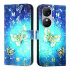 For Oukitel C38 3D Painting Horizontal Flip Leather Phone Case(Golden Butterfly) - 2