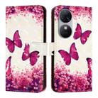 For Oukitel C38 3D Painting Horizontal Flip Leather Phone Case(Rose Butterfly) - 2