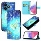 For Oukitel C51 3D Painting Horizontal Flip Leather Phone Case(Golden Butterfly) - 1