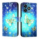 For Oukitel C51 3D Painting Horizontal Flip Leather Phone Case(Golden Butterfly) - 2