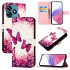 For Oukitel C51 3D Painting Horizontal Flip Leather Phone Case(Rose Butterfly) - 1