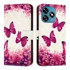 For Oukitel C51 3D Painting Horizontal Flip Leather Phone Case(Rose Butterfly) - 2