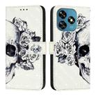 For Oukitel C51 3D Painting Horizontal Flip Leather Phone Case(Skull) - 2