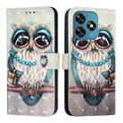 For Oukitel C51 3D Painting Horizontal Flip Leather Phone Case(Grey Owl) - 2