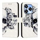 For Oukitel C50 3D Painting Horizontal Flip Leather Phone Case(Skull) - 2