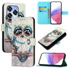 For Oukitel C50 3D Painting Horizontal Flip Leather Phone Case(Grey Owl) - 1