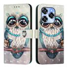 For Oukitel C50 3D Painting Horizontal Flip Leather Phone Case(Grey Owl) - 2