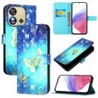 For Oukitel C57s 3D Painting Horizontal Flip Leather Phone Case(Golden Butterfly) - 1