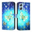 For Blackview A52 3D Painting Horizontal Flip Leather Phone Case(Golden Butterfly) - 2