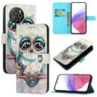 For Blackview Shark 8 3D Painting Horizontal Flip Leather Phone Case(Grey Owl) - 1