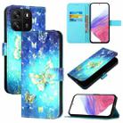 For Blackview Wave 6C 3D Painting Horizontal Flip Leather Phone Case(Golden Butterfly) - 1