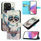 For Blackview Wave 6C 3D Painting Horizontal Flip Leather Phone Case(Grey Owl) - 1