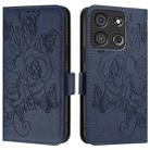 For itel A05s Embossed Rose RFID Anti-theft Leather Phone Case(Dark Blue) - 2