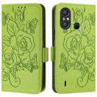 For itel A58 / A49 Embossed Rose RFID Anti-theft Leather Phone Case(Green) - 2