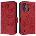 For itel A58 / A49 Embossed Rose RFID Anti-theft Leather Phone Case(Red) - 2