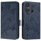 For itel A58 / A49 Embossed Rose RFID Anti-theft Leather Phone Case(Dark Blue) - 2