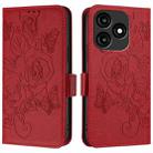 For itel A70 Embossed Rose RFID Anti-theft Leather Phone Case(Red) - 2