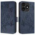 For itel A70 Embossed Rose RFID Anti-theft Leather Phone Case(Dark Blue) - 2