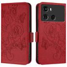 For itel P40 Embossed Rose RFID Anti-theft Leather Phone Case(Red) - 2