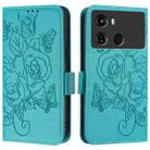 For itel P40 Embossed Rose RFID Anti-theft Leather Phone Case(Light Blue) - 2