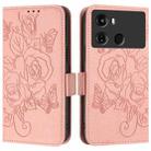 For itel P40 Embossed Rose RFID Anti-theft Leather Phone Case(Pink) - 2