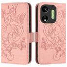For itel P55 5G Embossed Rose RFID Anti-theft Leather Phone Case(Pink) - 2