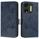 For itel P55 5G Embossed Rose RFID Anti-theft Leather Phone Case(Dark Blue) - 2