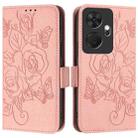 For itel P55+ Embossed Rose RFID Anti-theft Leather Phone Case(Pink) - 2