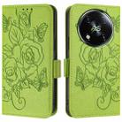 For itel RS4 Embossed Rose RFID Anti-theft Leather Phone Case(Green) - 2