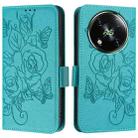 For itel RS4 Embossed Rose RFID Anti-theft Leather Phone Case(Light Blue) - 2