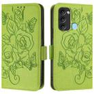 For itel S17 / Vision 3 Embossed Rose RFID Anti-theft Leather Phone Case(Green) - 2