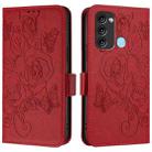 For itel S17 / Vision 3 Embossed Rose RFID Anti-theft Leather Phone Case(Red) - 2