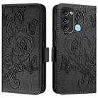 For itel S17 / Vision 3 Embossed Rose RFID Anti-theft Leather Phone Case(Black) - 2