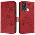 For itel S18 Embossed Rose RFID Anti-theft Leather Phone Case(Red) - 2